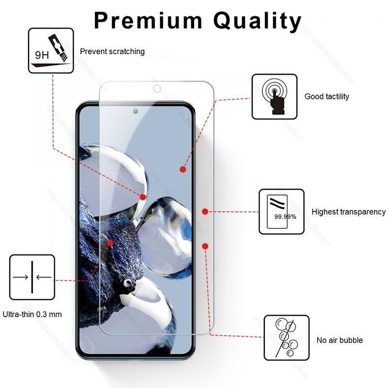 3pcs Pelindung Layar Tempered Glass Untuk Xiaomi 12T Pro Redmi K50 Ultra