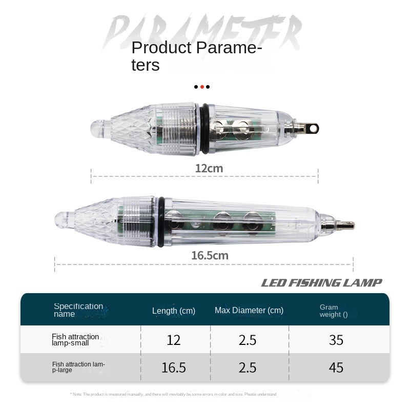 Lampu LED Luminous 12cm / 17cm Bawah Air Untuk Memancing Malam Hari