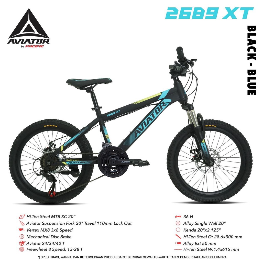 Sepeda Gunung / MTB 20" Aviator 2689 XT