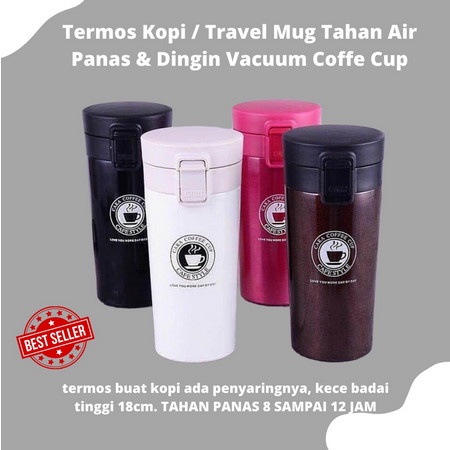 botol minum termos  Kopi Mug/Tumbler Coffee Cup Travell Panas Dingin - Hitam premium tanpa listrik k