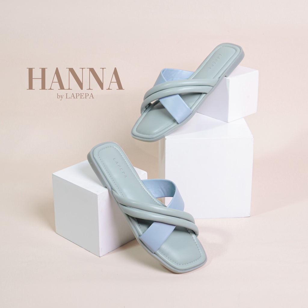 AVLINSTORE - tipe HANNA Sandal Wanita Teplek Silang Casual Sandal Flat Empuk Model Tali Silang