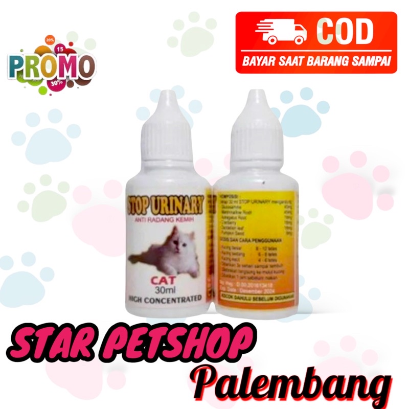 Obat kucing STOP URINARY 30ml Free Packing Bubble