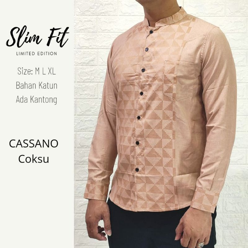 KEMEJA MUSLIM KOKO PAKAIAN MUSLIM SLIMFIT UNGU /  LILAC