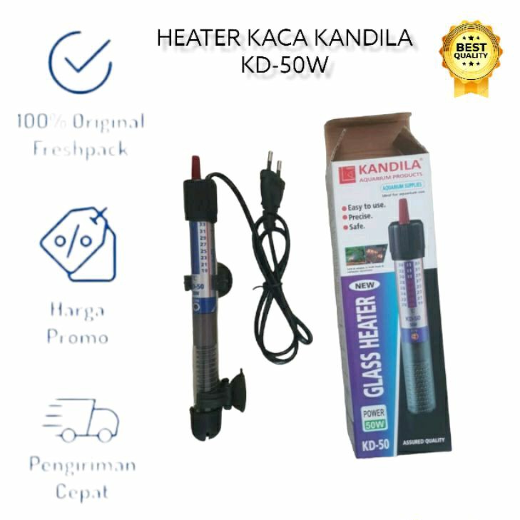 HEATER KANDILA KD-50 WATT PEMANAS AIR AQUARIUM HEATER PENGHANGAT KACA