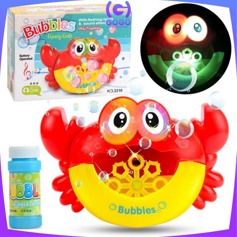 GOGO-M56 M57 Mainan Mandi Anak Bubble Crab Music Alat Pembuat Busa Mainan Gelembung Balon Sabun