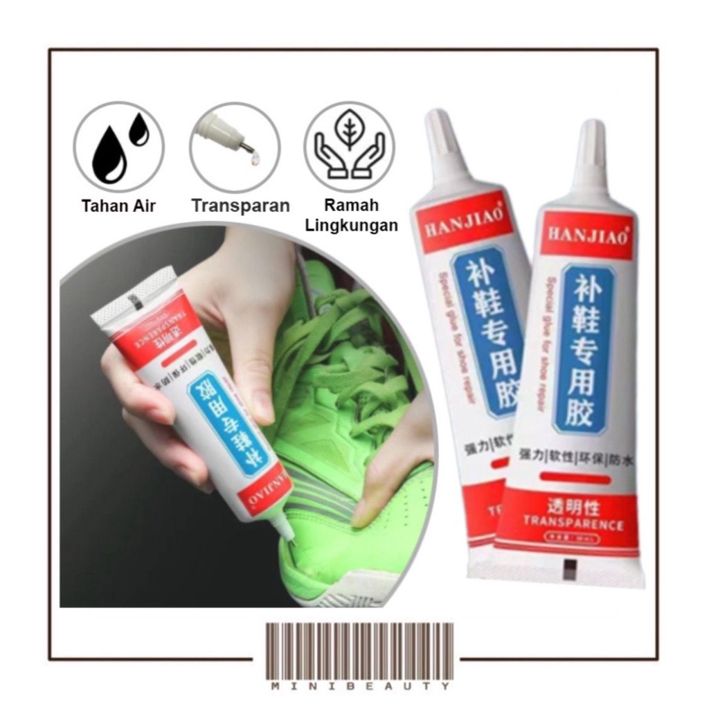 lem perekat sepatu hanjiao baihere 60ml super kuat cairan penambal Sol sepatu sendal heels lem perbaikan serbaguna tahan air shoe glue waterproof tahan lama lem transparan untuk tas plastik pakaian kulit kain karet sepatu rusak jebol