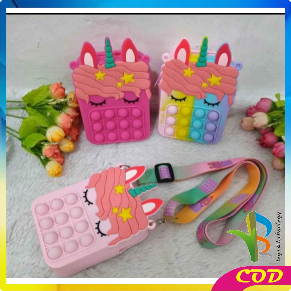 RB-A17 Tempat Pensil Pop It 2IN1 Mainan Pop It Rainbow dan Kotak Pensil Anak / Pencil Case Pop It Pen Holder / Kotak Pena Sekolah Tas Pensil Fidget Toys Push Pop It Pelangi