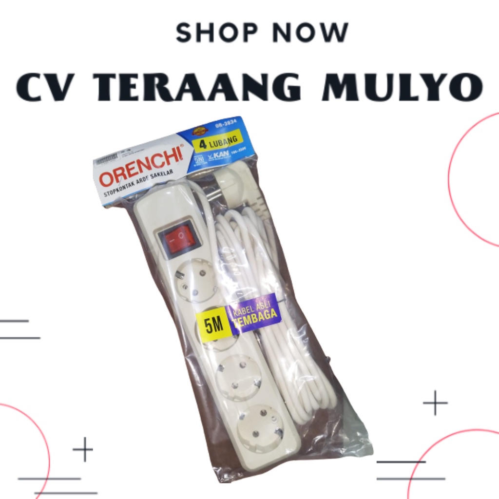 Stop Kontak Kabel + Sakelar 4Lubang 5Meter 3834 ORENCHI