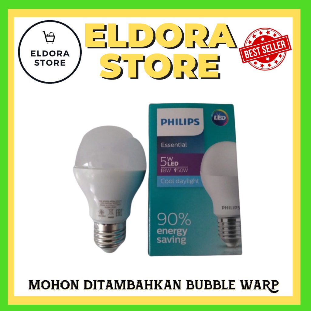 Lampu Philips LED Essential 5 Watt | Lampu Philips Bohlam Putih