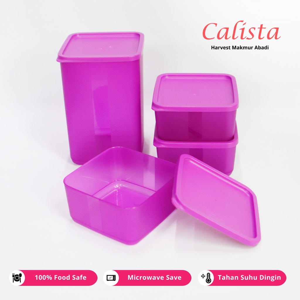 TOPLES KONTAINER CALISTA ROSE 4 PCS BOX PENYIMPANAN MAKANAN KUE ANTI PECAH FOOD COUNTAINER WADAH SAYUR TOPLES PLASTIK SET LENGKAP FOOD CONTAINER SET/LUNCH BOX SET/ TOPLES SAYUR DAN KUE KERING