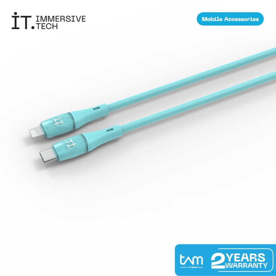 IT Trans Silica Cable USB C to Lightning MFI - Mint