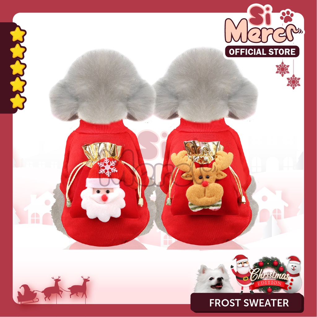 Baju Anjing Kucing Hewan Hoodie Natal / Baju Sweater Anjing Natal / Pet Clothes For Christmas Premium