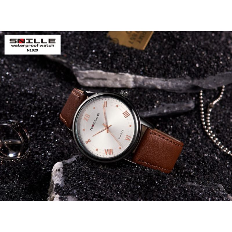 SNILLE  Original Jam Tangan Pria &amp; WANITA Analog. Kode N1029 G | Tahan Air ( BELI 1 gratis 1 Al Qur'an mini )