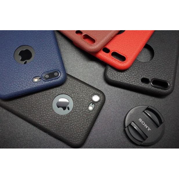 SOFTCASE JELLY LEATHER CASE IPHONE 6/6PLUS 7/7PLUS CASING IPHONE 7 - Hitam, iPhone 8