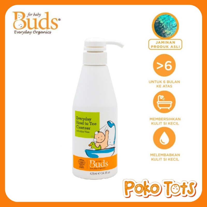 Buds Organics Everyday Head to Toe Cleanser 425ml Sabun dan Shampo Bayi Organik BEO Everyday Organic