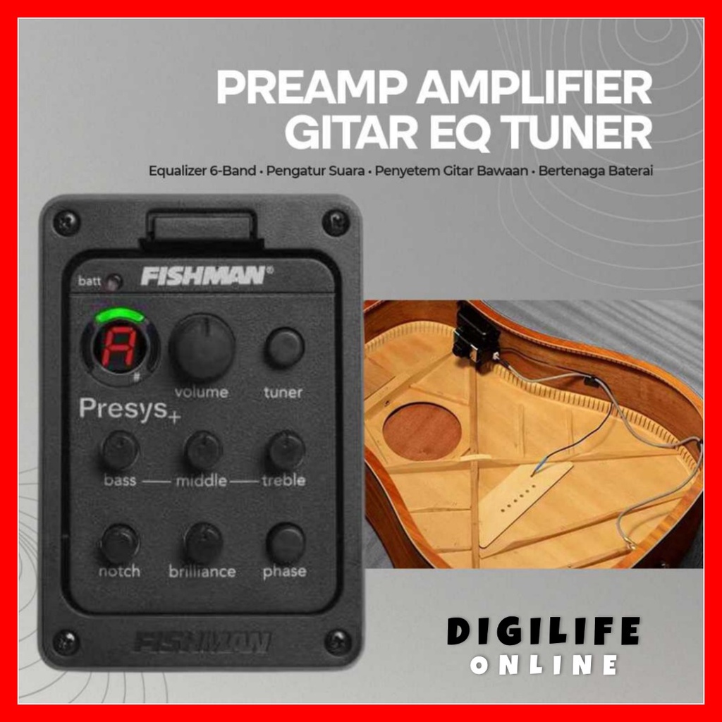 Preamp Amplifier Gitar Presys Blend EQ Tuner Guitar Ampli Akustik 201