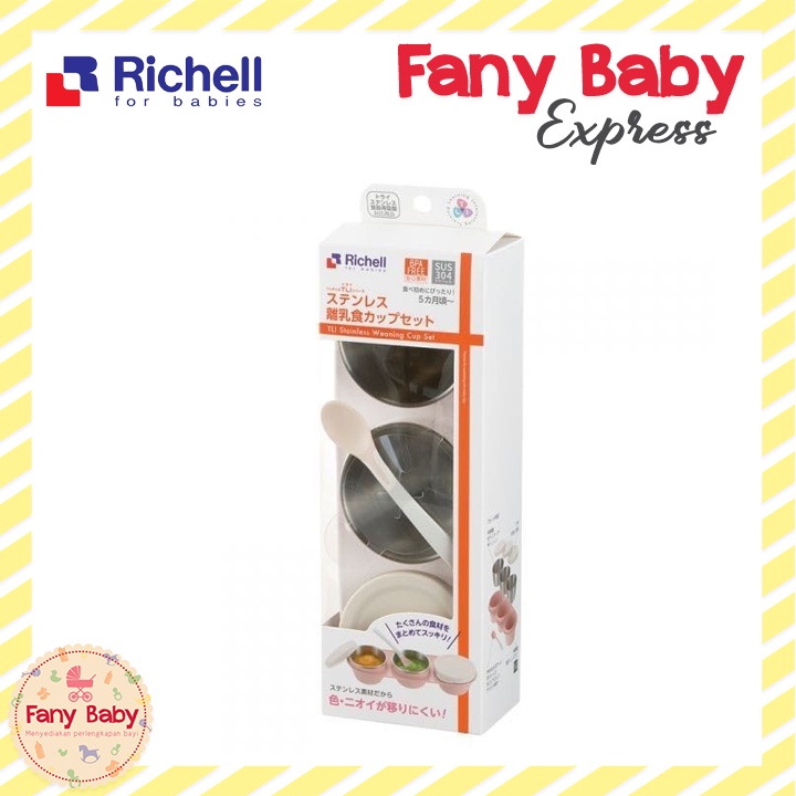 RICHELL TLI STAINLESS STEEL WEANING CUP SET