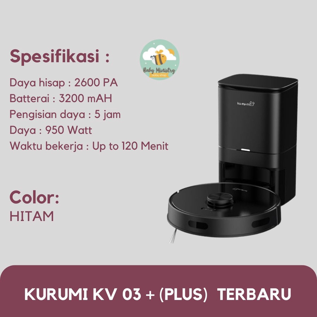 Kurumi KV03 laser + AED  (TERBARU!!!) / kurumi Laser / Vacuum Robot / CANGGIH