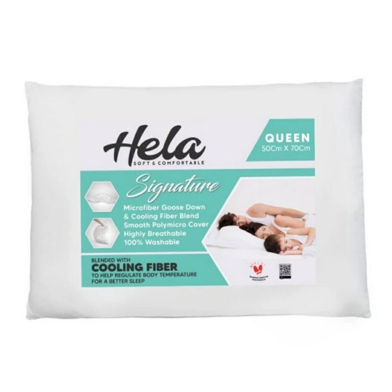 Bantal Hela Signature Queen Microfiber Goose Down &amp; Cooling Fiber (Uk. 50cm x 70cm)