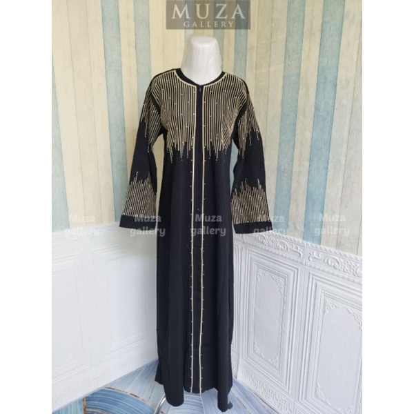 MUZA ABAYA HITAM ZYVA GOLD/SILVER (BUSUI)