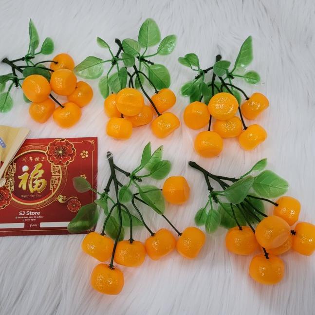 Hiasan imlek jeruk kecil dekorasi cny - Isi 3/bhn bgs..