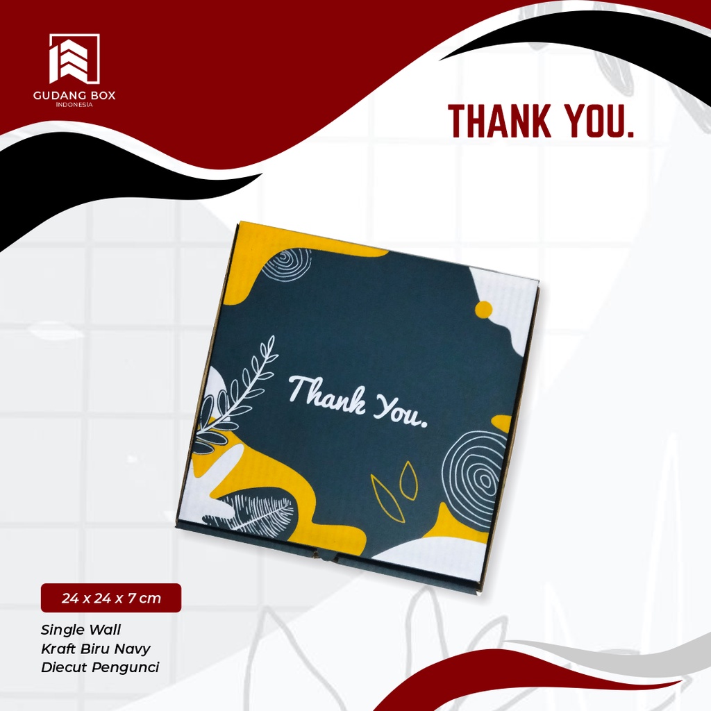 

Kotak Kado - Thank You Abstrak (Uk. 24 x 24 x 7) BoxKado/Hampers/Giftbox/BoxPolos/KadoUlangTahun/SetHadiahHampers/KotakHadih/KardusHadiah/BoxEstetik