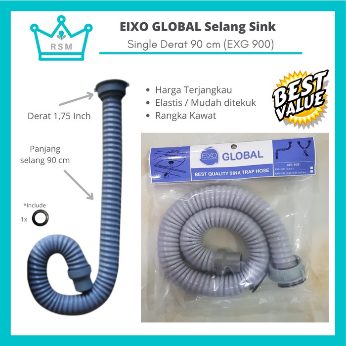 Filter Selang Single Bak Cuci Piring Eixo Global Sink Hose Pembuangan Bcp