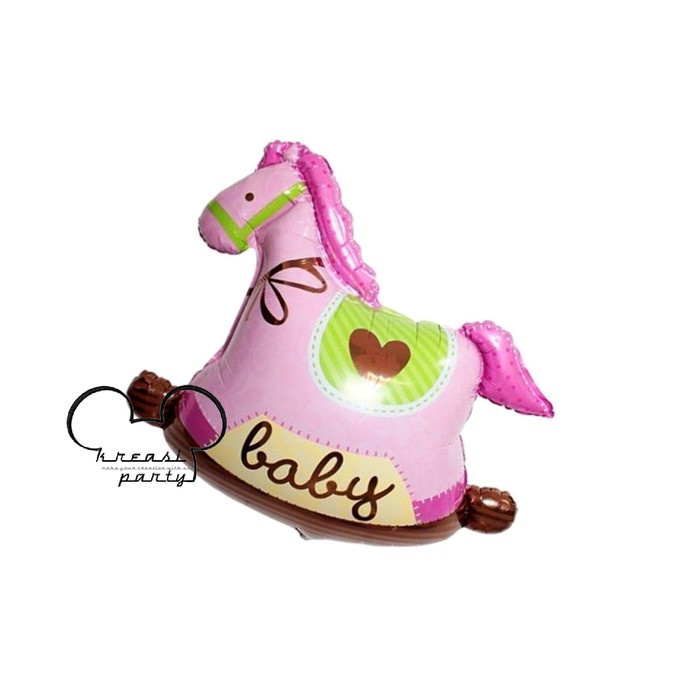 Balon Foil Kuda Baby Pink Mini / Balon Karakter / Balon Foil