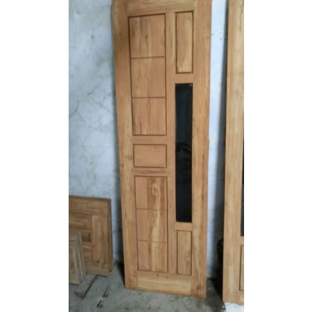 pintu minimalis kaca hitam jati