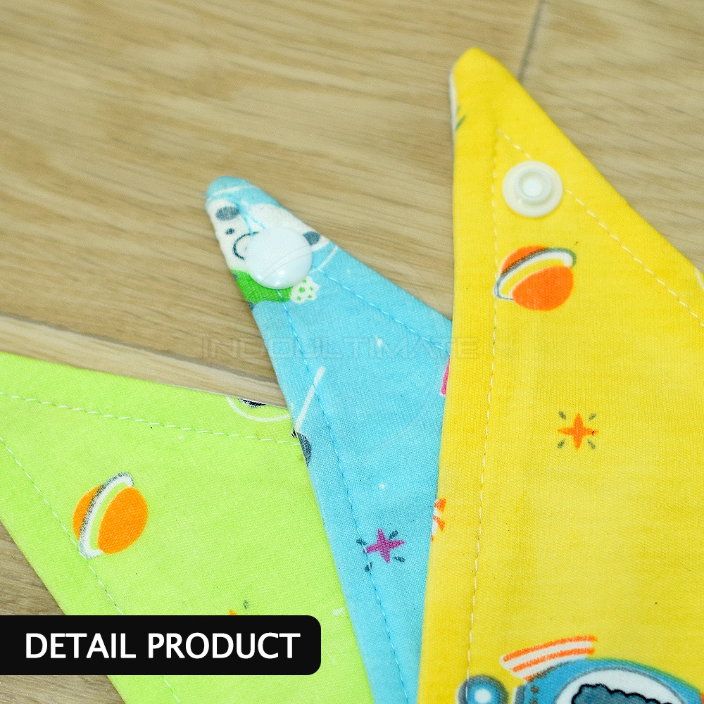 1Pc Slabber Bayi COTTON Premium Double Layer BY-652-ST Baby Bib Slaber Bayi Segitiga Celemek Kain