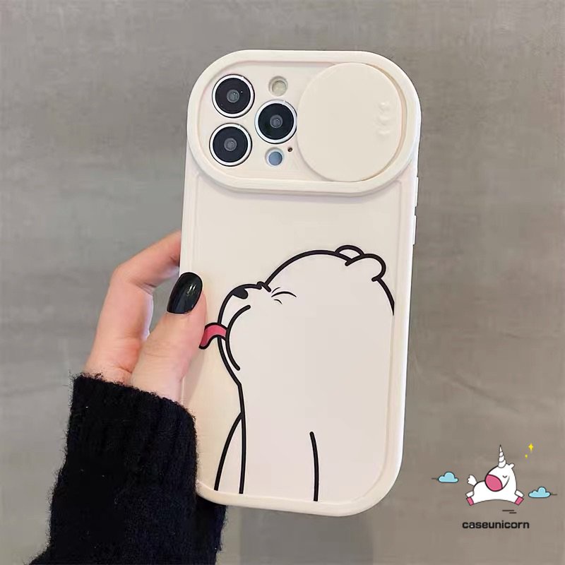 Soft Case Pelindung Lensa Kamera Motif Kartun Beruang Untuk IPhone 7Plus 8Plus XR 11 13 12 Pro Max 7 8 Plus X XS Max 11 Pro Max