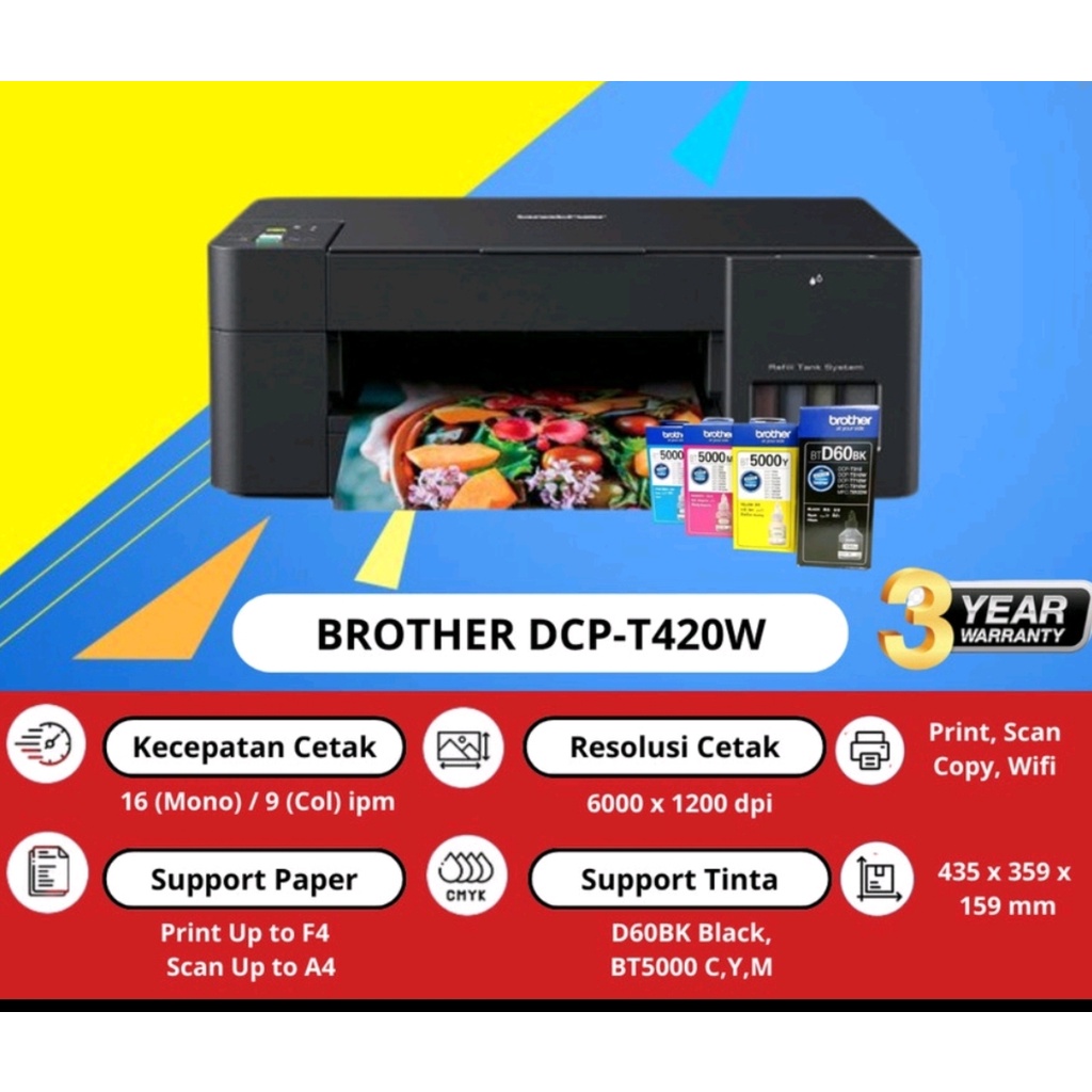 PRINTER BROTHER TYPE T 420 W