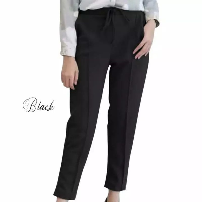 Celana Bahan Beggy Pants Wanita Pinggang Karet Katun Sogo