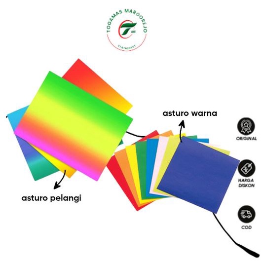 Jual Kertas Asturo Pelangi Warna Polos Gulung Shopee Indonesia