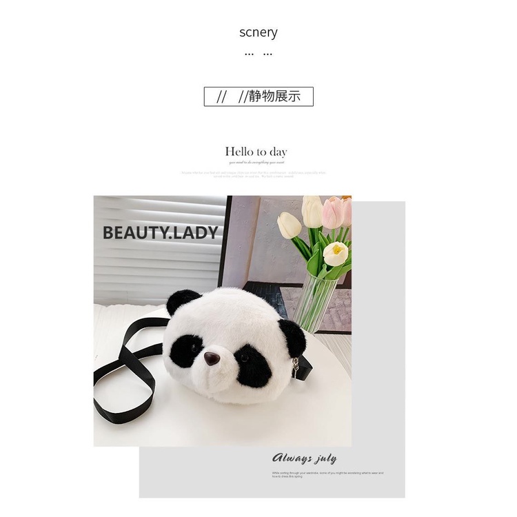 BAO066 Tas boneka mewah tas panda lucu baru Tas Anak Tas HP Tas Perempuan Hadiah ulang tahun