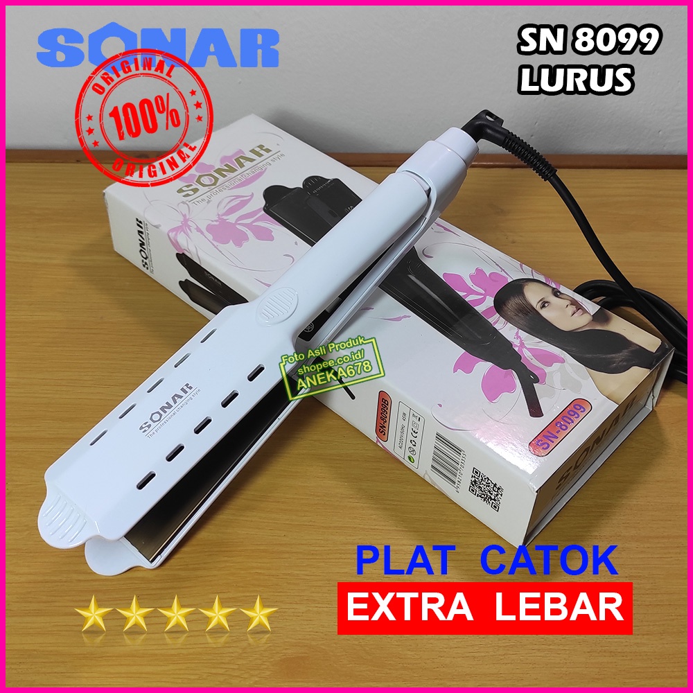 SONAR SN 8099 LURUS Alat CATOK RAMBUT / CATOKAN PLAT LEBAR CERAMIC