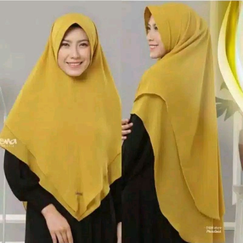 PROMO HIJAB KHIMAR 2 LAYER KEKINIAN/HIJAB INSTAN/HIJAB MUSLIMAH/HIJAB TERBARU