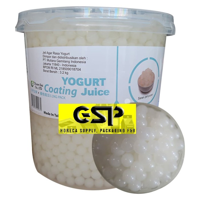 

Tokopratiwiw - Popping Boba Yogurt Coating Juice 3.2Kg / Pail , Import Taiwan Poping