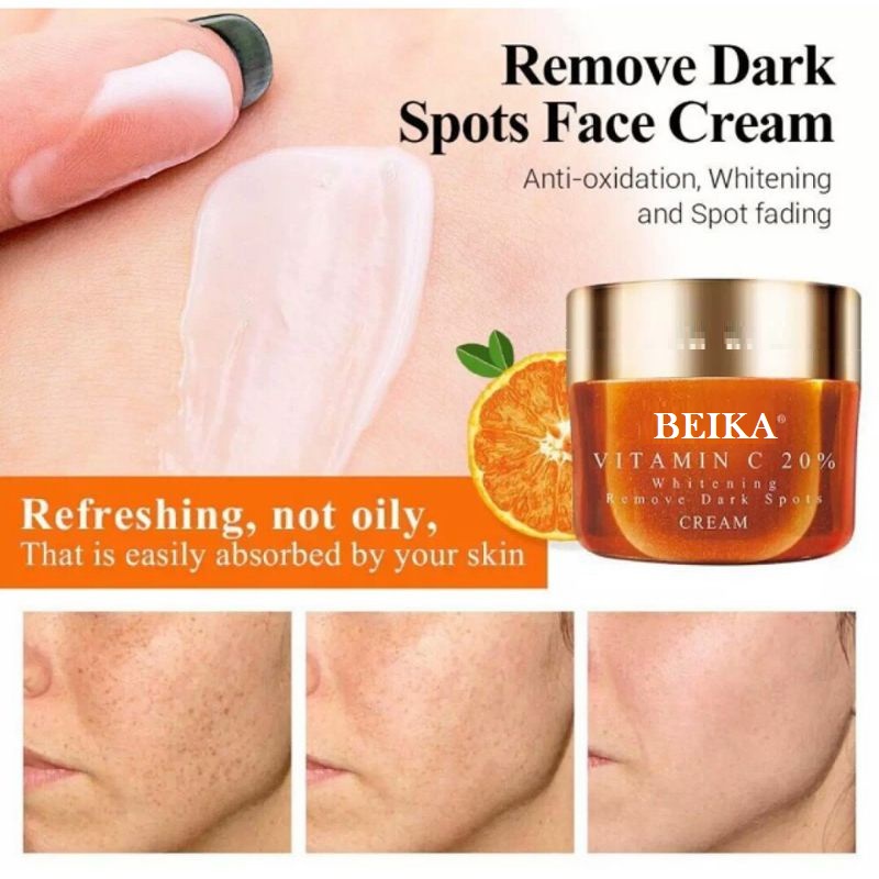 Vitamin C Serum 17ml + Cream Vitamin C 40G Pemutih Wajah &amp; Penghilang Flek Hitam (2pcs)