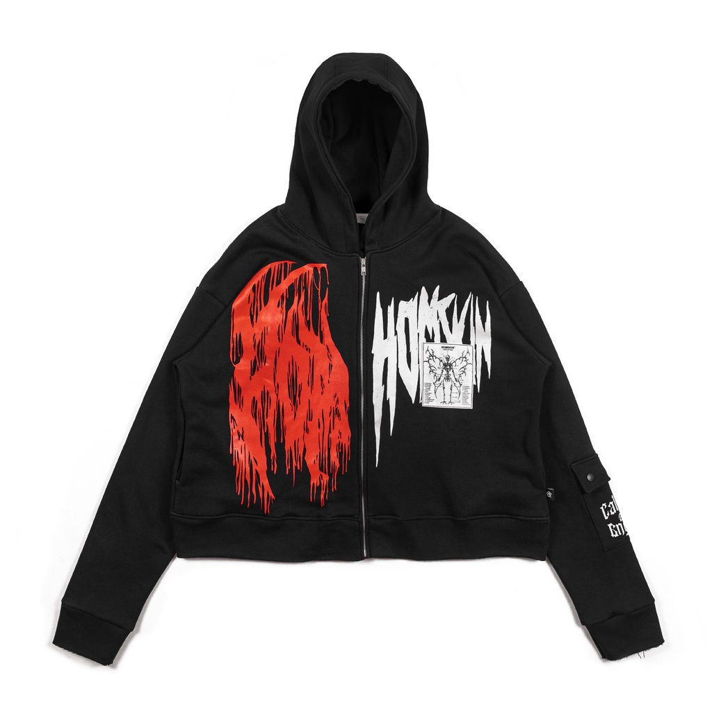 KIPP | Double Zipper Crop Hoodie | Calling All Angel Homskin