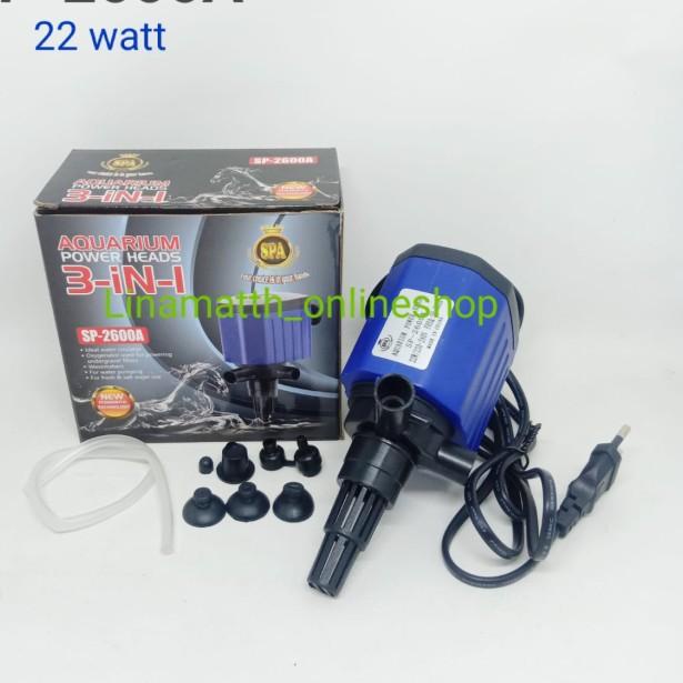 Aquarium Power Heads 3in1 SP-2600A SPA Pompa Air Celup Aquarium - Hitam