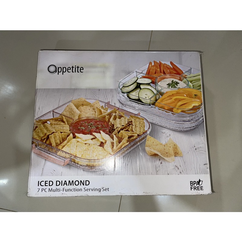 Oppetite Iced Diamond 7 PC Multi-Function Serving Set - NEW