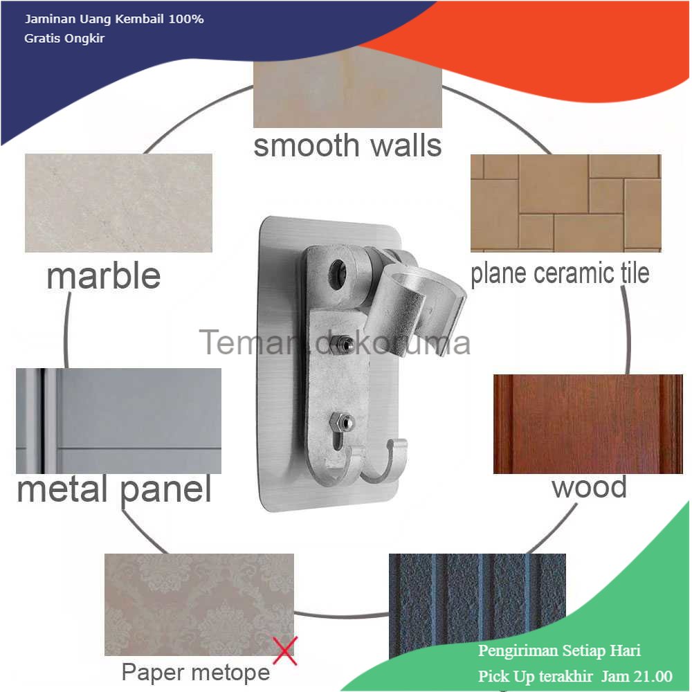 TD - PR BShower Penyangga Kepala Shower Hose Drill Free Holder Selang 1/2 Inch - BR-201