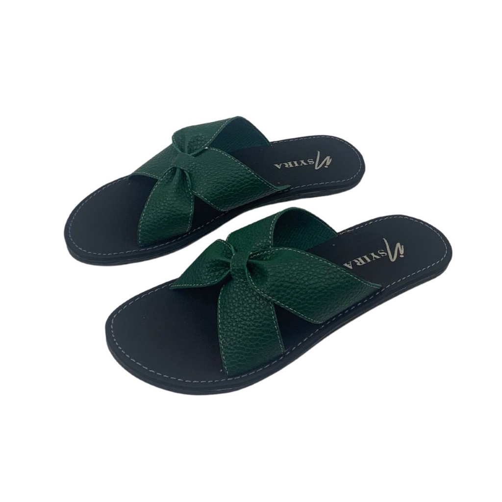 Insyira - Sandal Wanita Cecilia / Sandal Papirut Wanita Non Slip Alas Hitam / Sandal Wanita Slop Silang