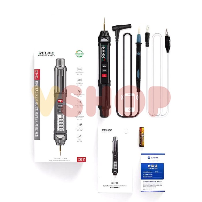Digital Pen Multitester - Multimeter Pen Digital Relife Dt-01