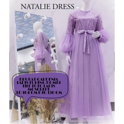 Baju Gamis Brukat Wanita Remaja Maxy Natalie Mewah Terbaru 2022 Model Kekinian Trendy Dress Muslim M