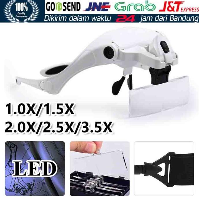 

6PC Kacamata Service Jam / Hp Pembesar 5x Magnifier dengan 2 Lampu LED