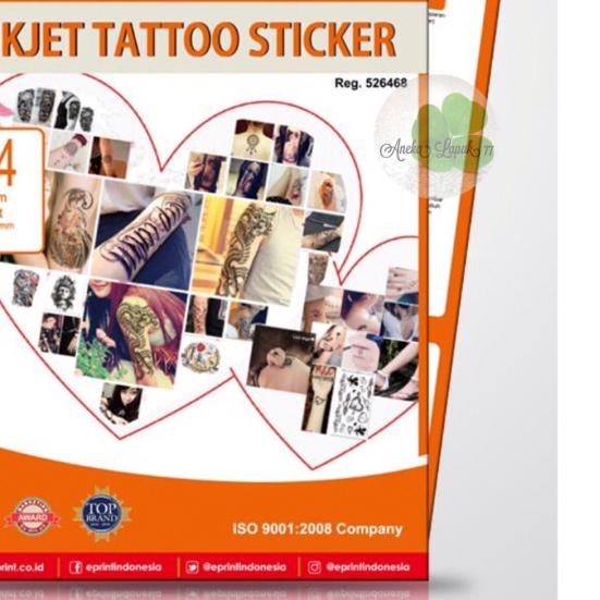 

E-print inkjet tattoo sticker 200 gsm/5 lbr kertas buat tatto sendiri