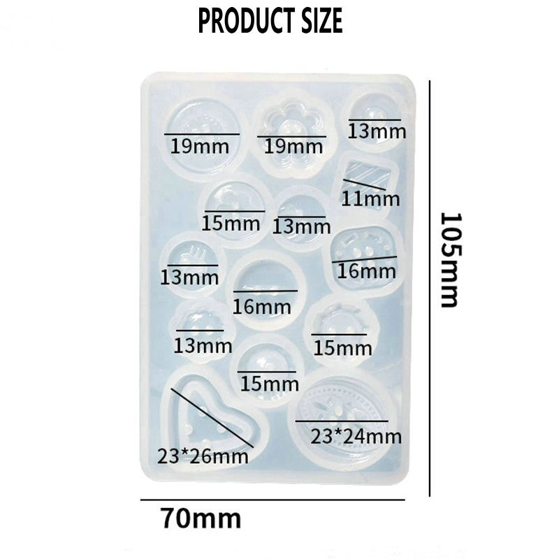 Cetakan Resin Epoksi Bentuk Kancing Bahan Silikon Untuk Membuat Perhiasan / Gantungan Kunci Handmade DIY