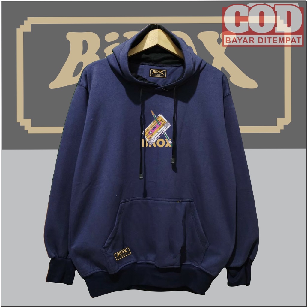 sweater hoodie pria suiter sablon kaset nostalgia hoodie sweatshirt oversize jumbo M L XL XXL